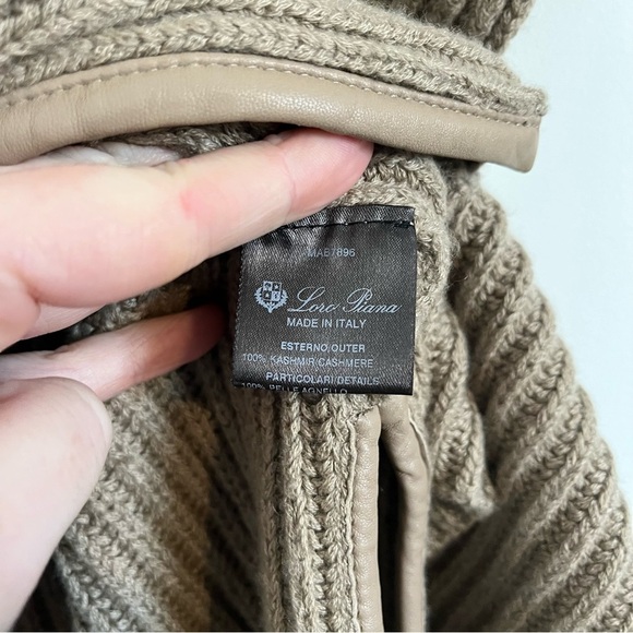 LORO PIANA 100% Cashmere Ribbed Cowl Neck Short Sleeve Sweater - Picture 10 of 12